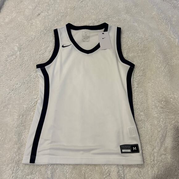 Nike Tops - Nike NWT Womens White/Navy Sleeveless Basketball Shirt Size Medium